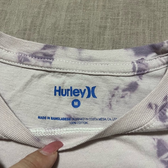 Hurley Purple Tie-Dye Tee with Palm Logo Size Medium Summer surf beach - Picture 4 of 6